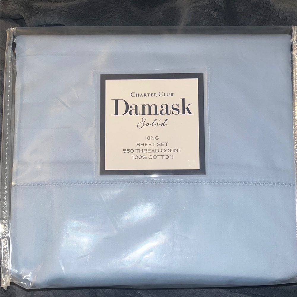 Charter Club Light Blue King Sheet Set